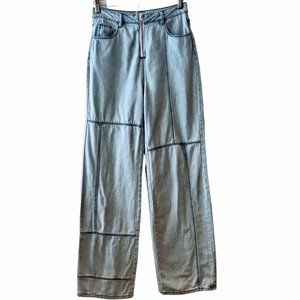 I.AM.GIA. Womens Orion Wide Leg High Rise Light Wash Zip Cotton Denim Jeans XS